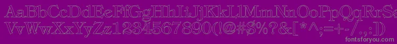 TiffanyNormalHollow Font – Gray Fonts on Purple Background