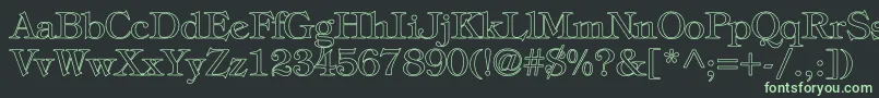 TiffanyNormalHollow Font – Green Fonts on Black Background