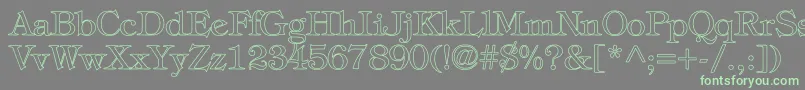 TiffanyNormalHollow Font – Green Fonts on Gray Background