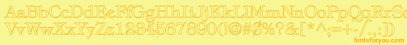 TiffanyNormalHollow Font – Orange Fonts on Yellow Background