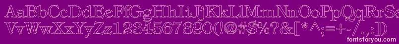 TiffanyNormalHollow Font – Pink Fonts on Purple Background