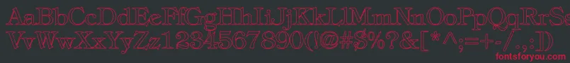 TiffanyNormalHollow Font – Red Fonts on Black Background