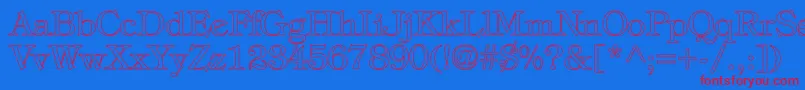 TiffanyNormalHollow Font – Red Fonts on Blue Background