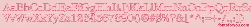 TiffanyNormalHollow Font – Red Fonts on Pink Background