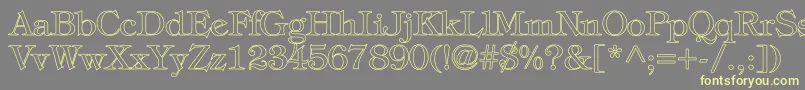 TiffanyNormalHollow Font – Yellow Fonts on Gray Background