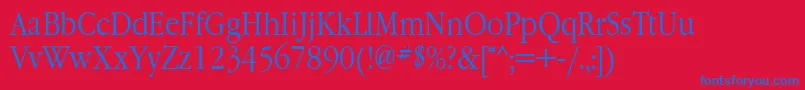 GaramondnarrowtttNormal Font – Blue Fonts on Red Background