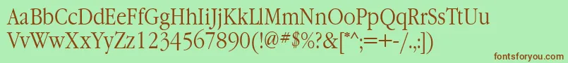 Шрифт GaramondnarrowtttNormal – коричневые шрифты на зелёном фоне