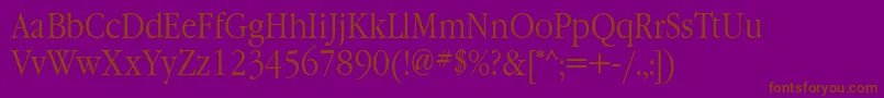 GaramondnarrowtttNormal-fontti – ruskeat fontit violetilla taustalla