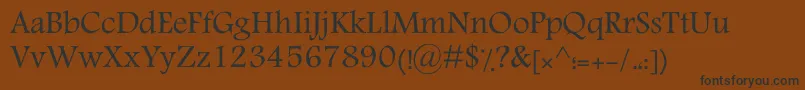 KTraffic-fontti – mustat fontit ruskealla taustalla