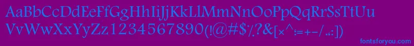 フォントKTraffic – 紫色の背景に青い文字
