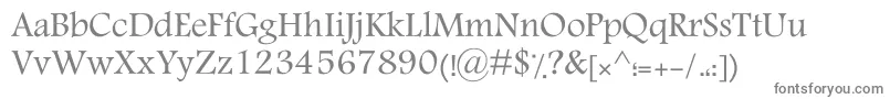 KTraffic-fontti – harmaat kirjasimet valkoisella taustalla