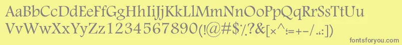KTraffic-fontti – harmaat kirjasimet keltaisella taustalla