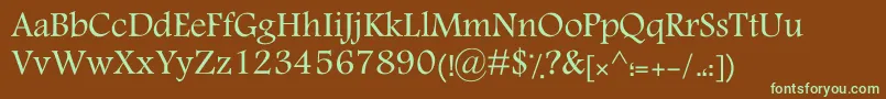 KTraffic-fontti – vihreät fontit ruskealla taustalla