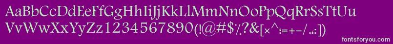 KTraffic-fontti – vihreät fontit violetilla taustalla