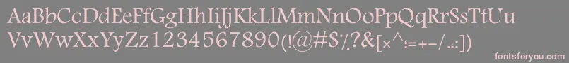 KTraffic-fontti – vaaleanpunaiset fontit harmaalla taustalla