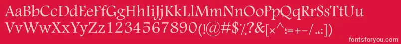 KTraffic Font – Pink Fonts on Red Background