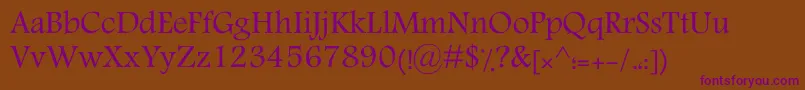 KTraffic Font – Purple Fonts on Brown Background