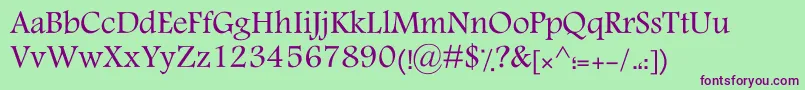 KTraffic-Schriftart – Violette Schriften auf grünem Hintergrund