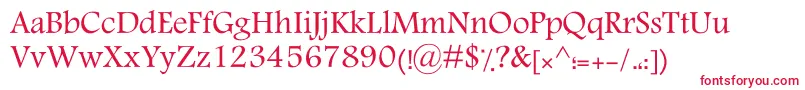 フォントKTraffic – 白い背景に赤い文字