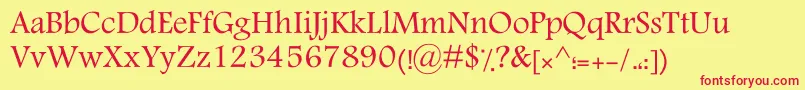 フォントKTraffic – 赤い文字の黄色い背景