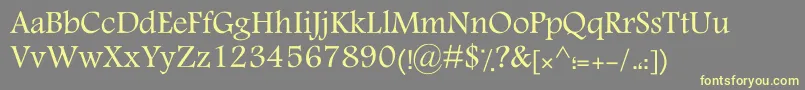 KTraffic-fontti – keltaiset fontit harmaalla taustalla