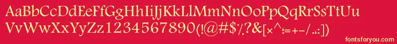 KTraffic-fontti – keltaiset fontit punaisella taustalla
