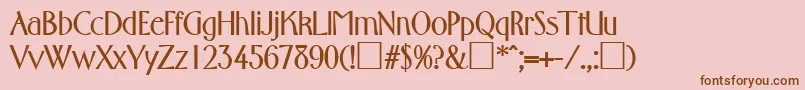 Fonte FlorentineBold – fontes marrons em um fundo rosa
