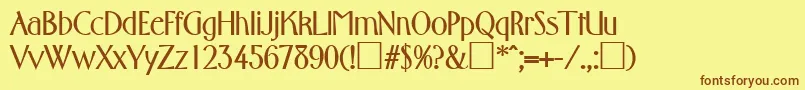 Fonte FlorentineBold – fontes marrons em um fundo amarelo