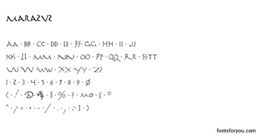 Schriftart Mara2v2 – Alphabet, Zahlen, spezielle Symbole