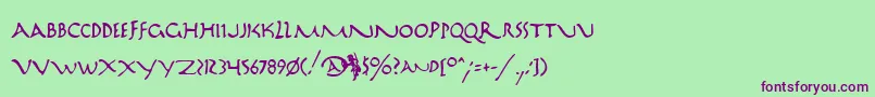 Mara2v2 Font – Purple Fonts on Green Background