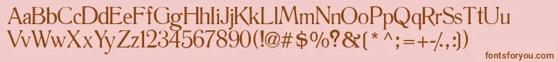 フォントWintersetssk – ピンクの背景に茶色のフォント