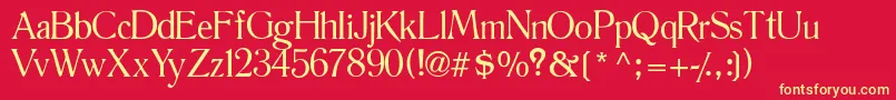 Wintersetssk Font – Yellow Fonts on Red Background