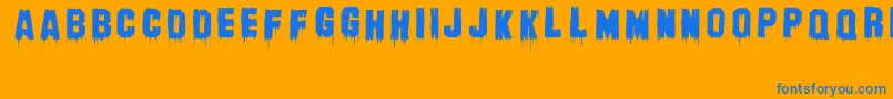 BanhartVer004Erc2008 Font – Blue Fonts on Orange Background
