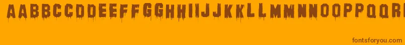 BanhartVer004Erc2008 Font – Brown Fonts on Orange Background