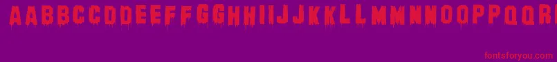 フォントBanhartVer004Erc2008 – 紫の背景に赤い文字
