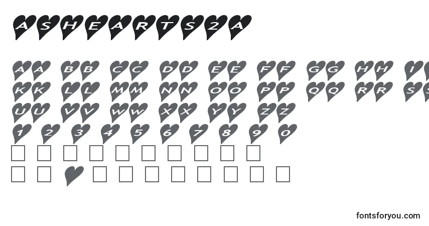 Шрифт Ashearts2a – алфавит, цифры, специальные символы