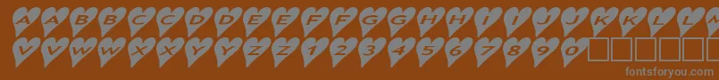 Ashearts2a Font – Gray Fonts on Brown Background