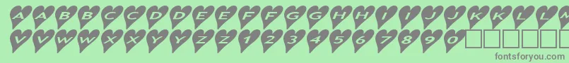 Ashearts2a Font – Gray Fonts on Green Background