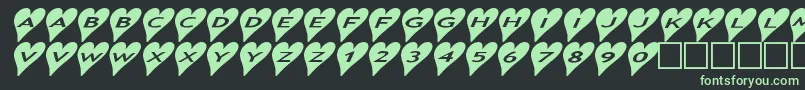Ashearts2a Font – Green Fonts on Black Background
