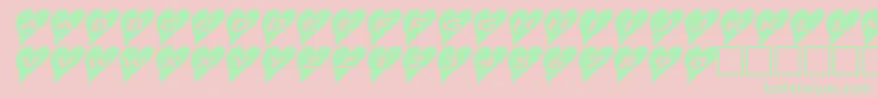 Saiba mais sobre a fonte Ashearts2a Fonte Ashearts2a – fontes verdes em um fundo rosa