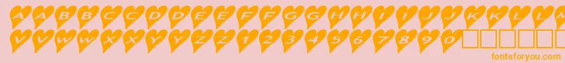 Ashearts2a Font – Orange Fonts on Pink Background