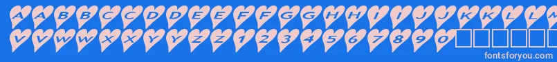 Ashearts2a Font – Pink Fonts on Blue Background