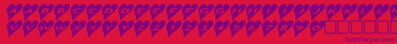 Ashearts2a Font – Purple Fonts on Red Background