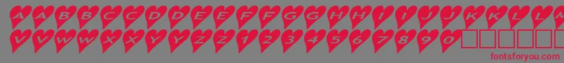 フォントAshearts2a – 赤い文字の灰色の背景
