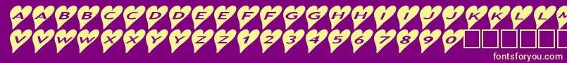 Ashearts2a Font – Yellow Fonts on Purple Background