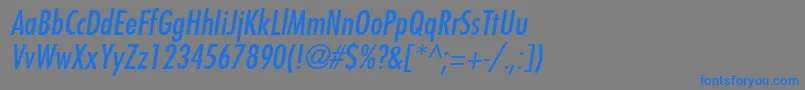 FuturaLtCondensedMediumOblique Font – Blue Fonts on Gray Background