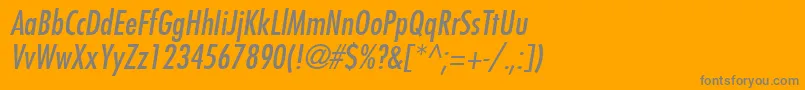 FuturaLtCondensedMediumOblique Font – Gray Fonts on Orange Background