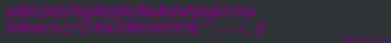 Czcionka FuturaLtCondensedMediumOblique – fioletowe czcionki na czarnym tle