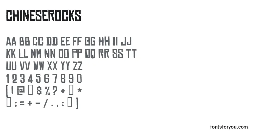 A fonte ChineseRocks – alfabeto, números, caracteres especiais