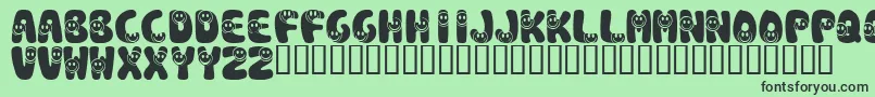 Fonte KrSmile – fontes pretas em um fundo verde